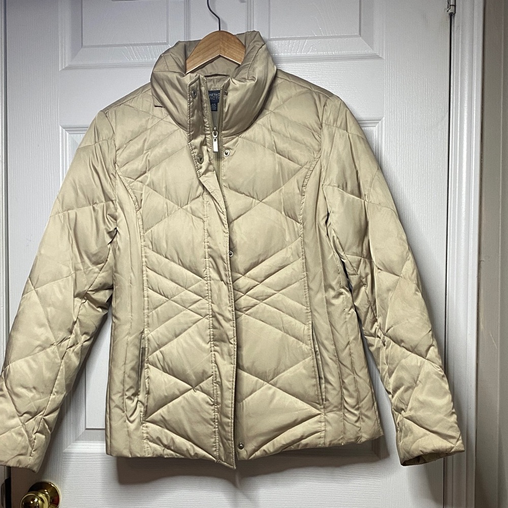 Kenneth Cole Reaction Light Tan Quilted Puffer Jacket